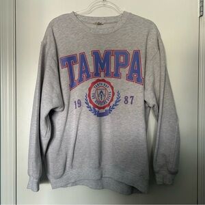 AERO Aeropostale Oversized Grey Tampa Florida 1987 Crewneck Sweater